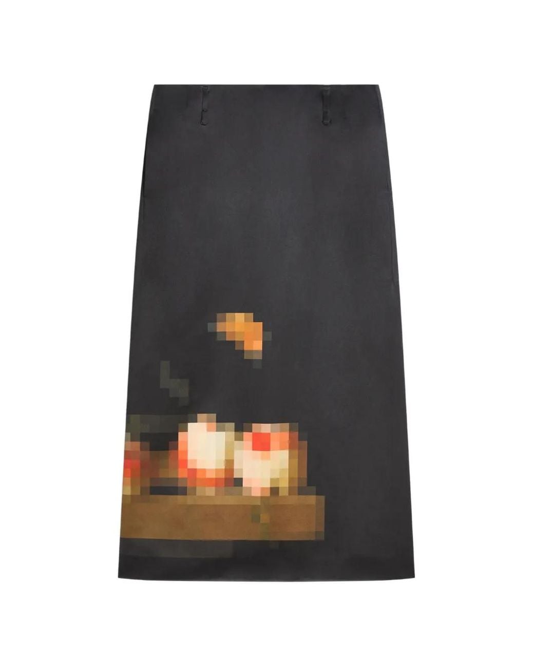 Dries Van Noten Black Long Printed Skirt
