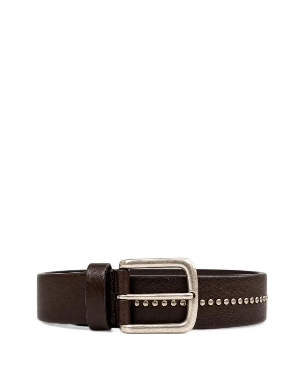Andersons White Stud-Embellished Leather Belt for men