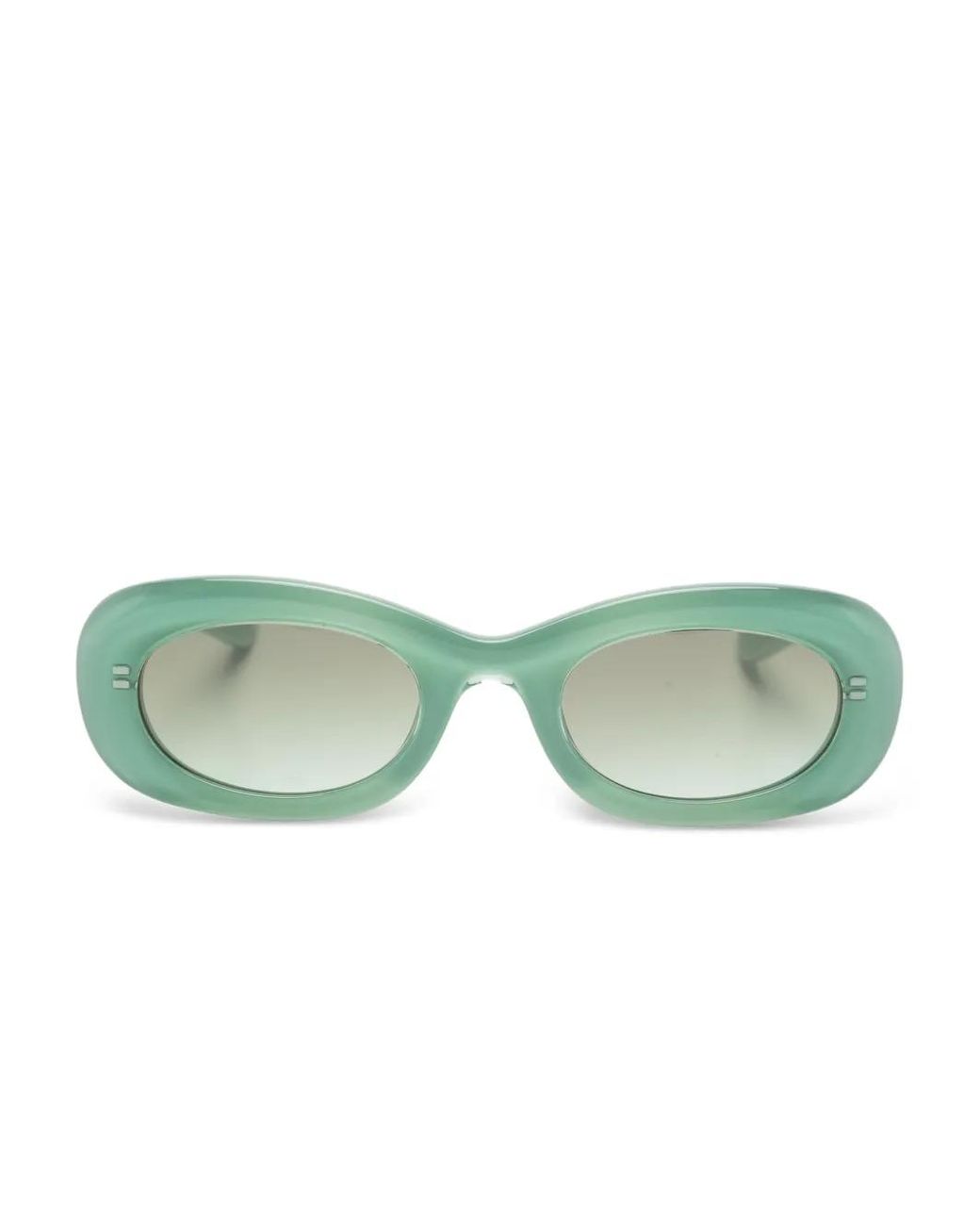 McQueen Green Oval-Frame Sunglasses