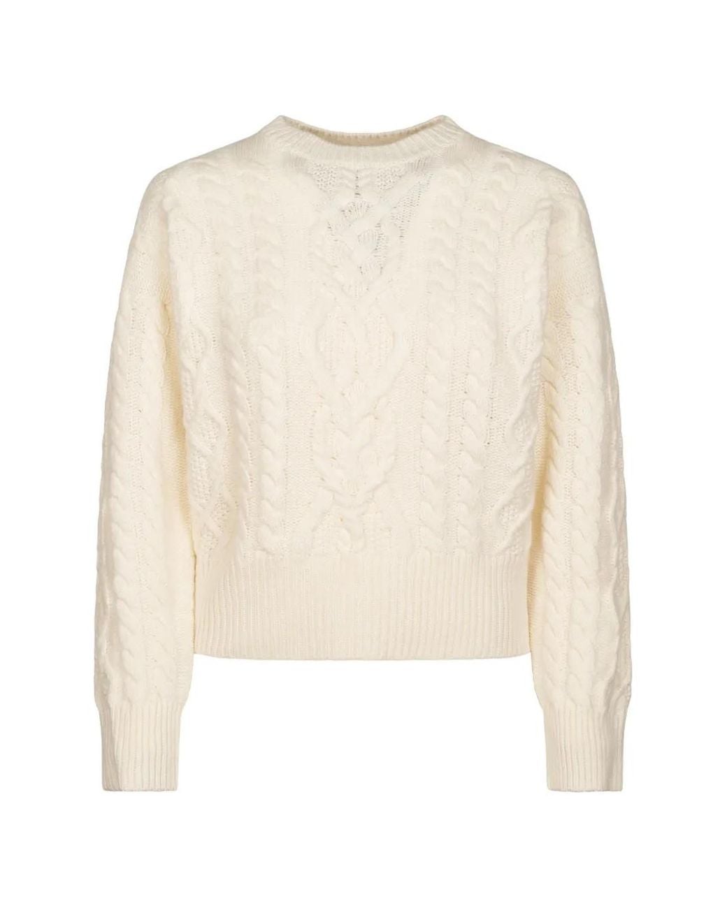 Weekend by Maxmara White Cable-Knit Wool Sweater
