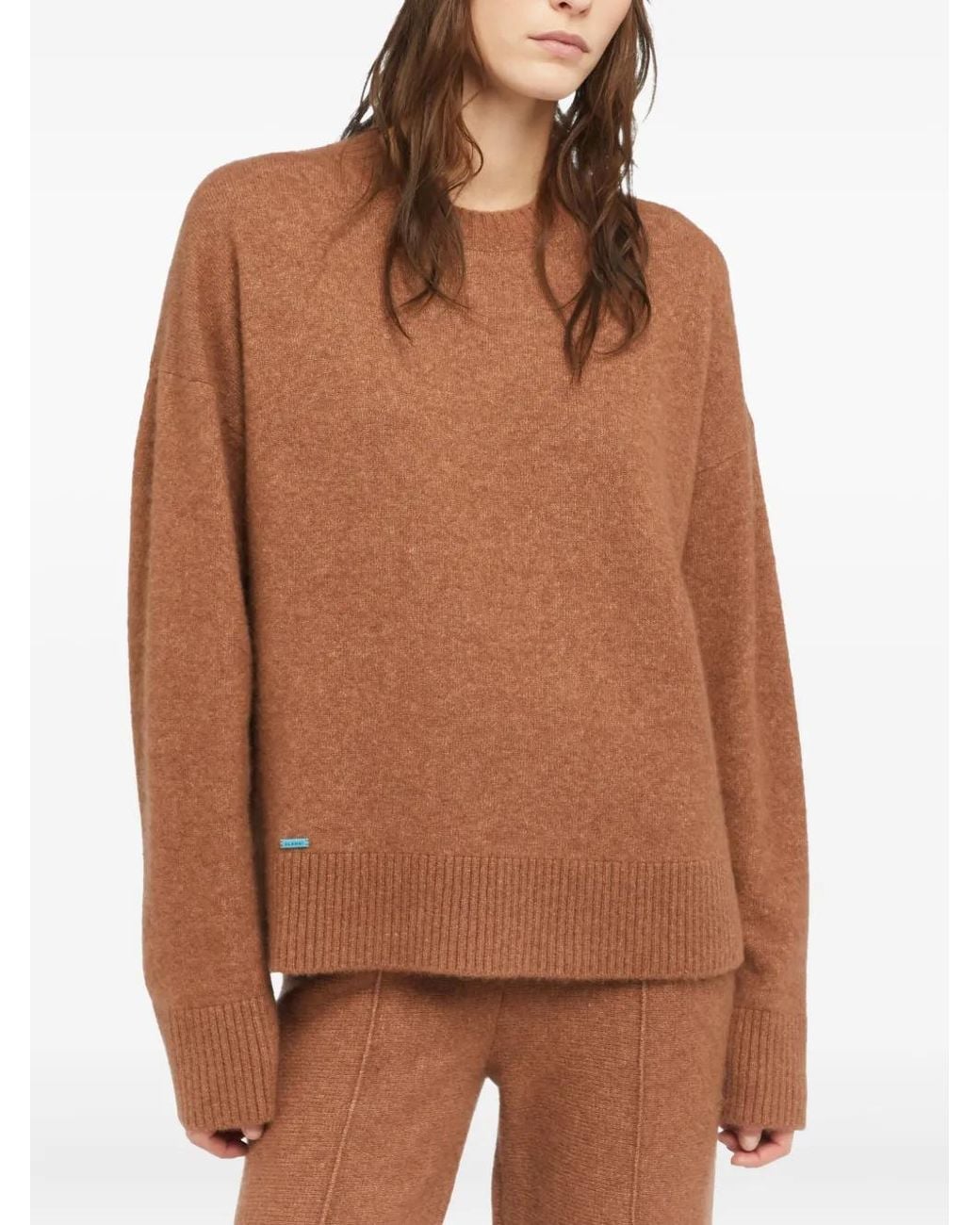 Alanui Brown Knitted Cashmere-Blend Beanie