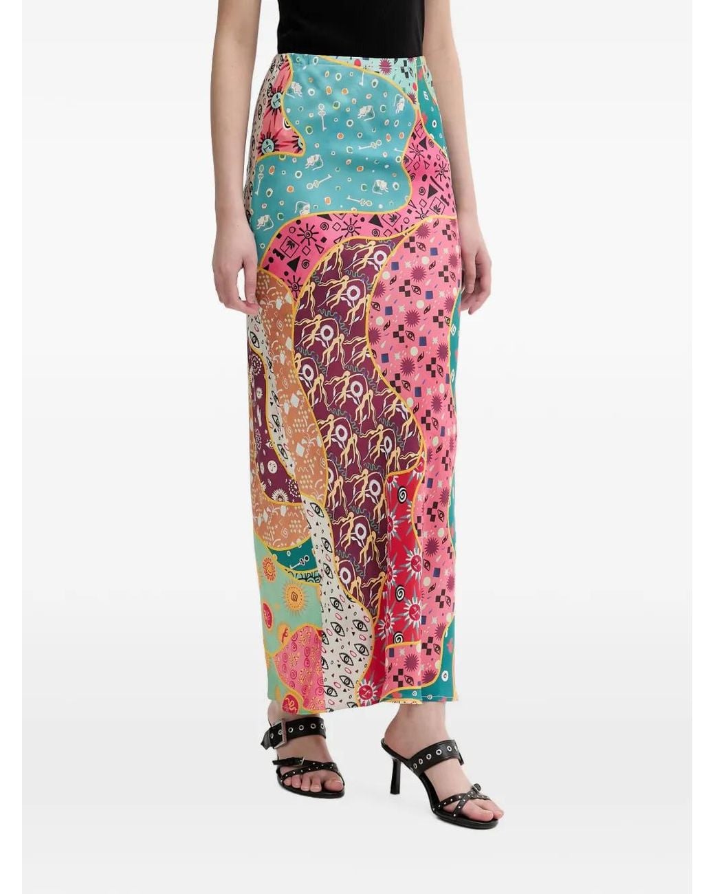 Never Fully Dressed Red Morocco Dorris Midi Skirt