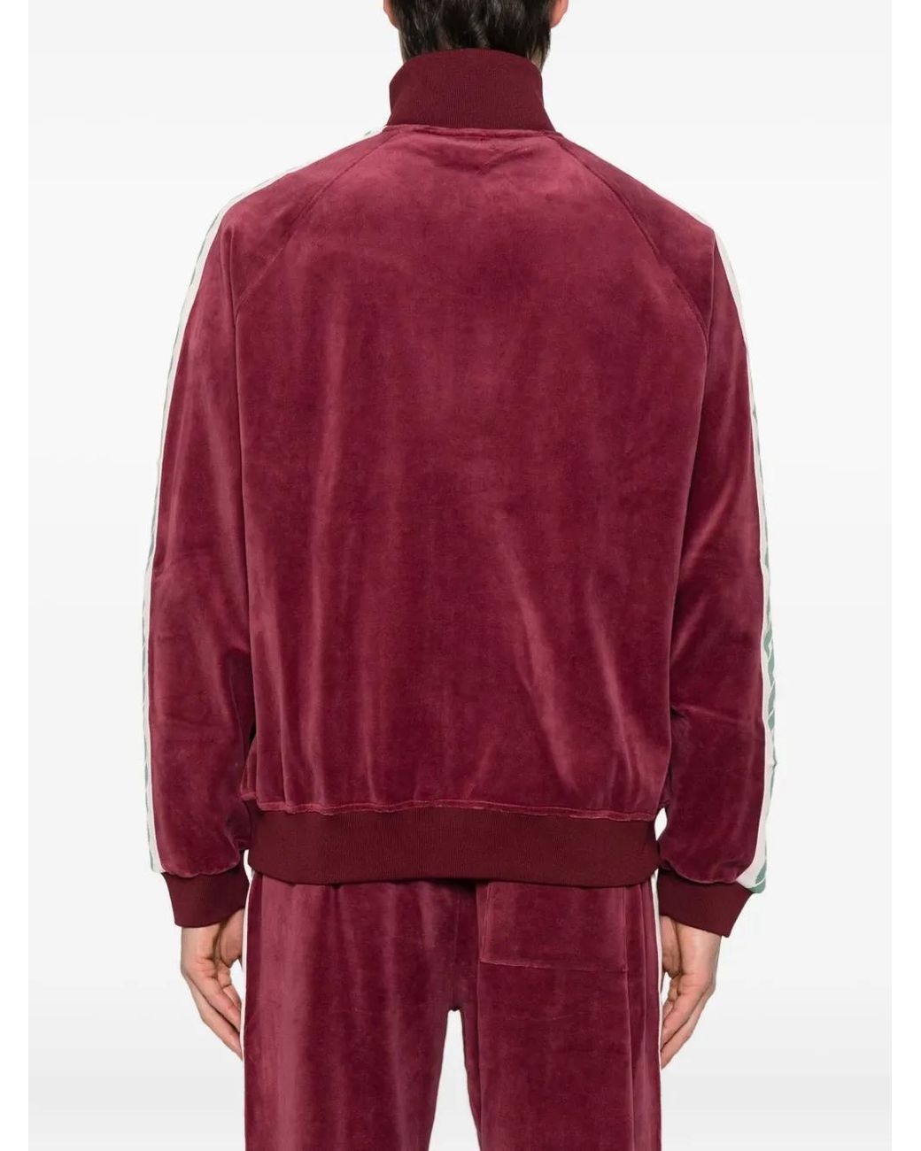 Drole de Monsieur Red Side-Stripe Zip-Up Track Jacket for men