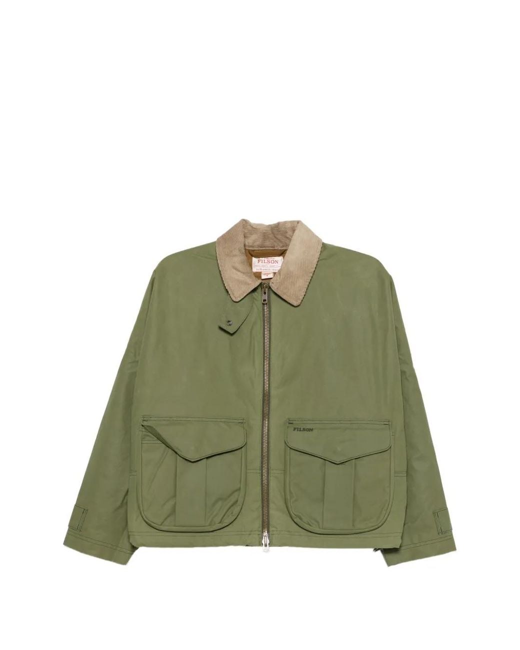 Filson Green Shelter Corduroy-Collar Zip-Up Jacket