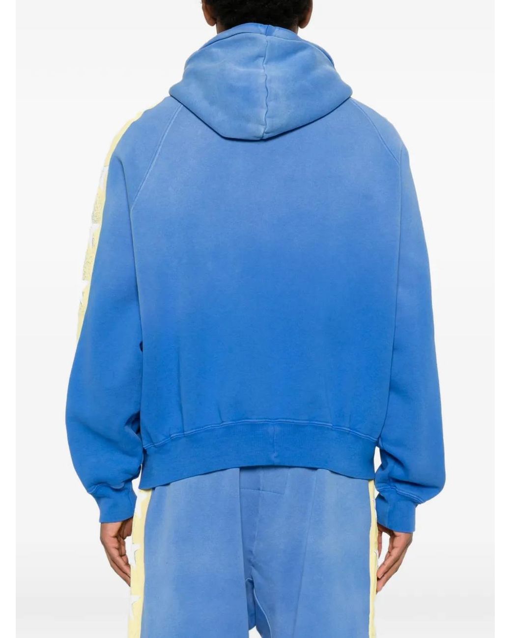 Secnd Slf Blue Star-Print Zip-Up Hoodie for men