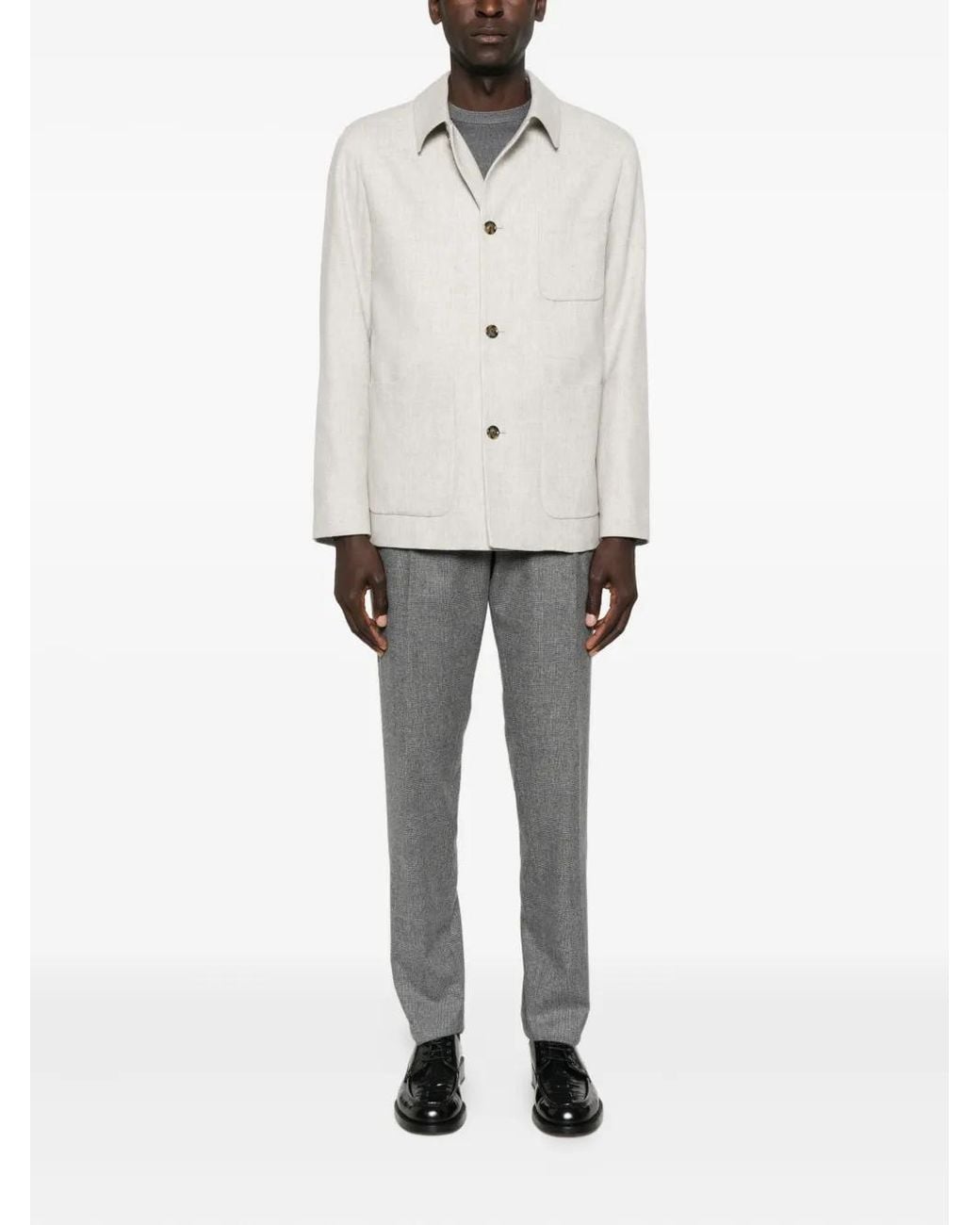 Lardini White Patch-Pockets Jacket for men