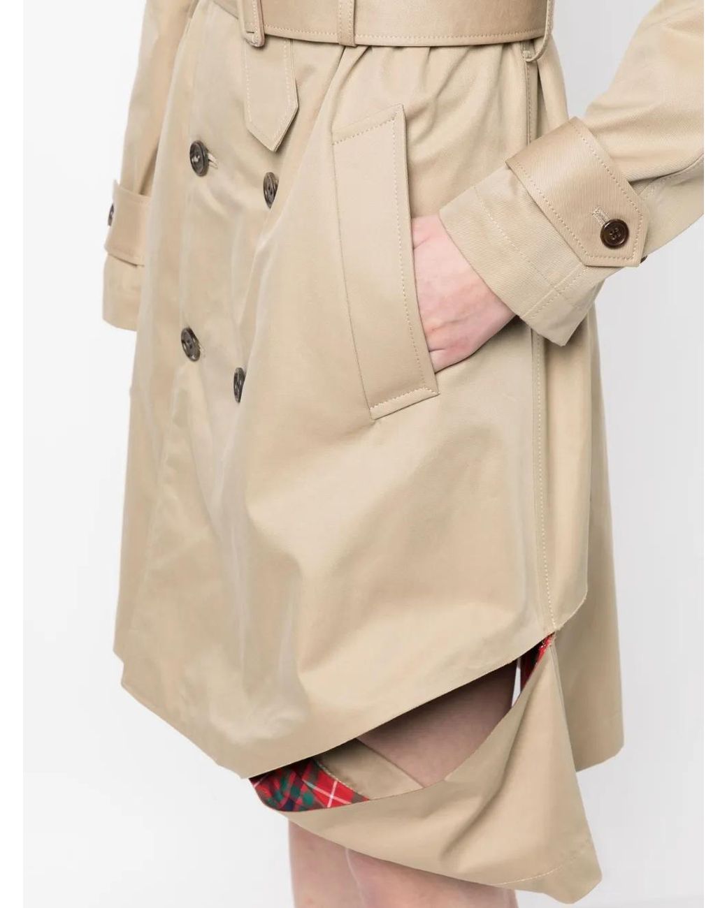 Undercover Natural Belted-Waist Above-Knee Trench Coat