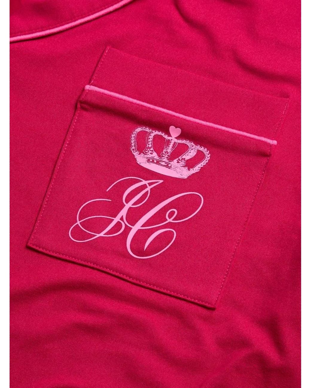 Juicy Couture Pink Logo-Print Ruffled Pajamas Set