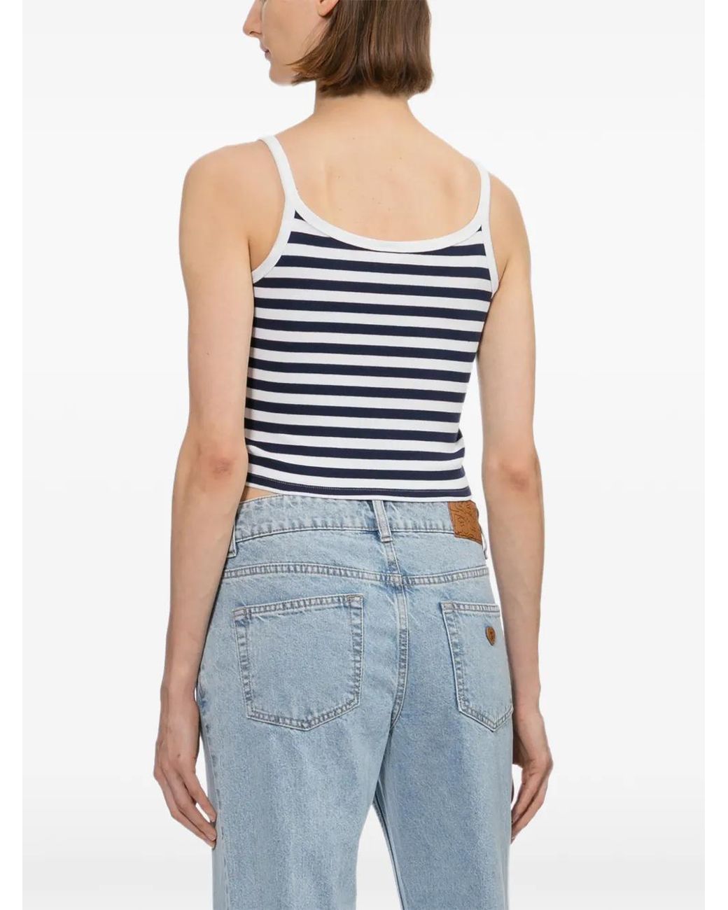 AAPE BY A BATHING AP Blue Rabbit Striped Appliqué Top