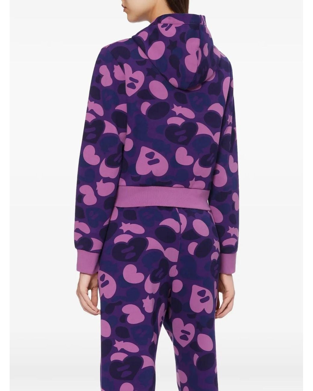 AAPE BY A BATHING AP Purple Camouflage-Print Zip-Up Hoodie