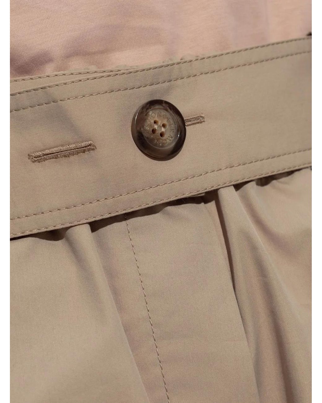 Moncler Natural Buttoned Palazzo Pants