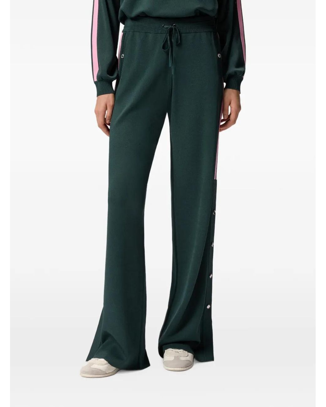 Pinko Green Side-Stripe Trousers