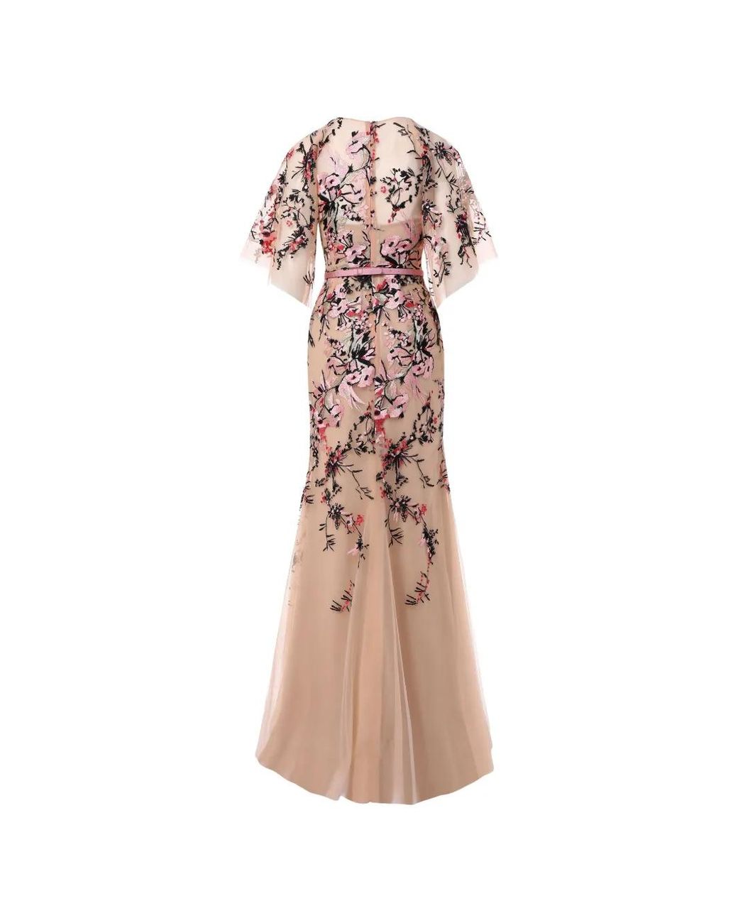 Rami Al Ali Pink Embroidered Overlap Maxi Dress