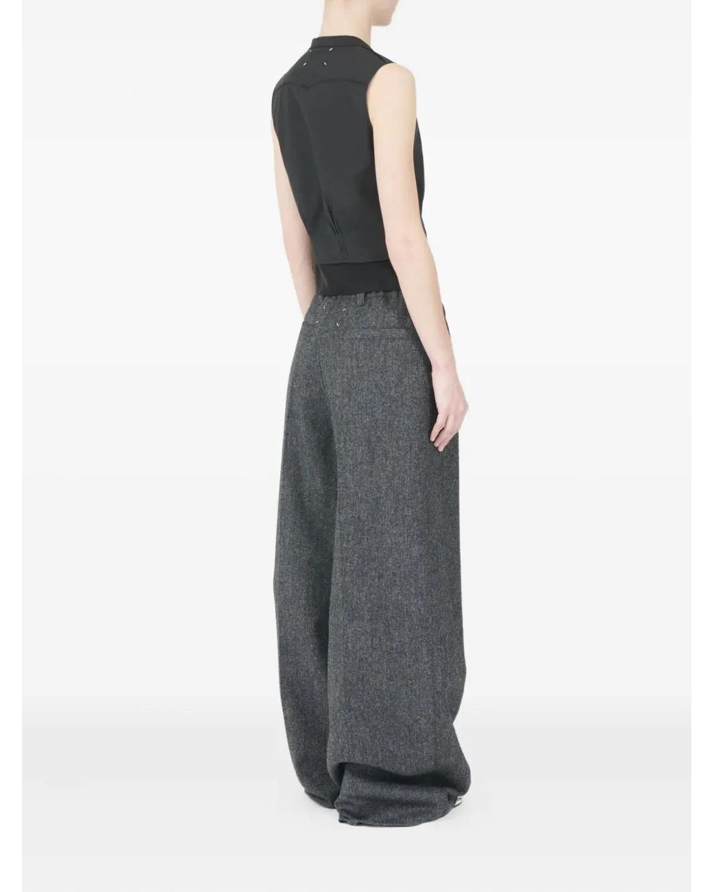 Maison Margiela Black Pleated Button-Up Vest