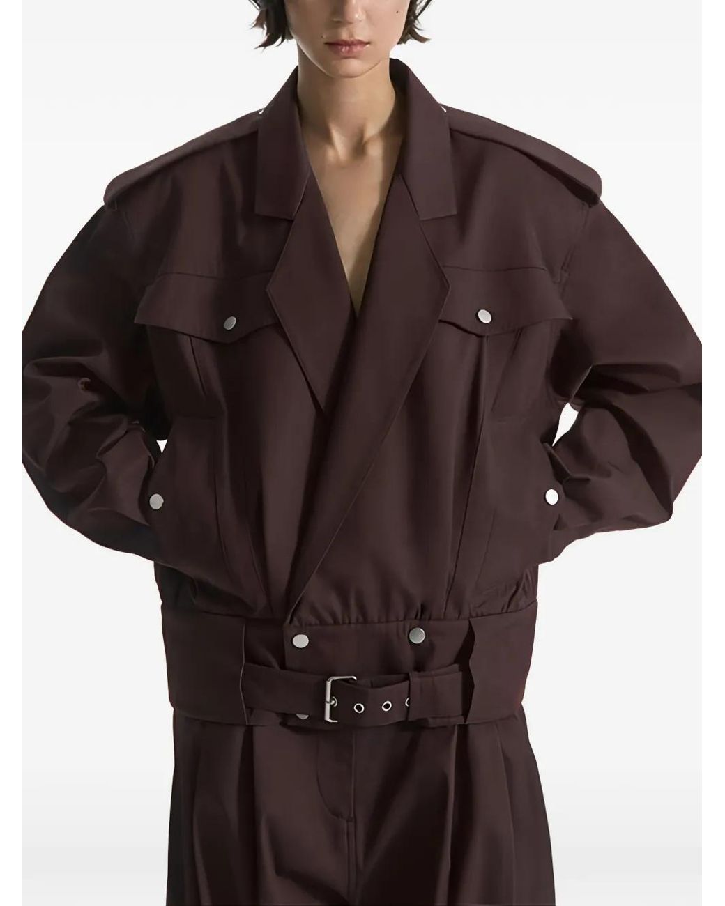 Co. Brown Belted Epaulette Military Jacket