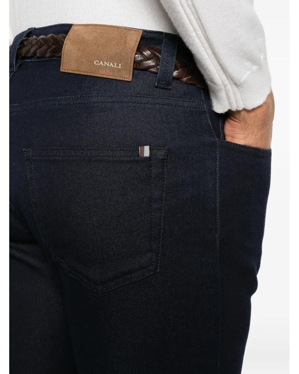Canali Blue Straight-Leg Jeans for men