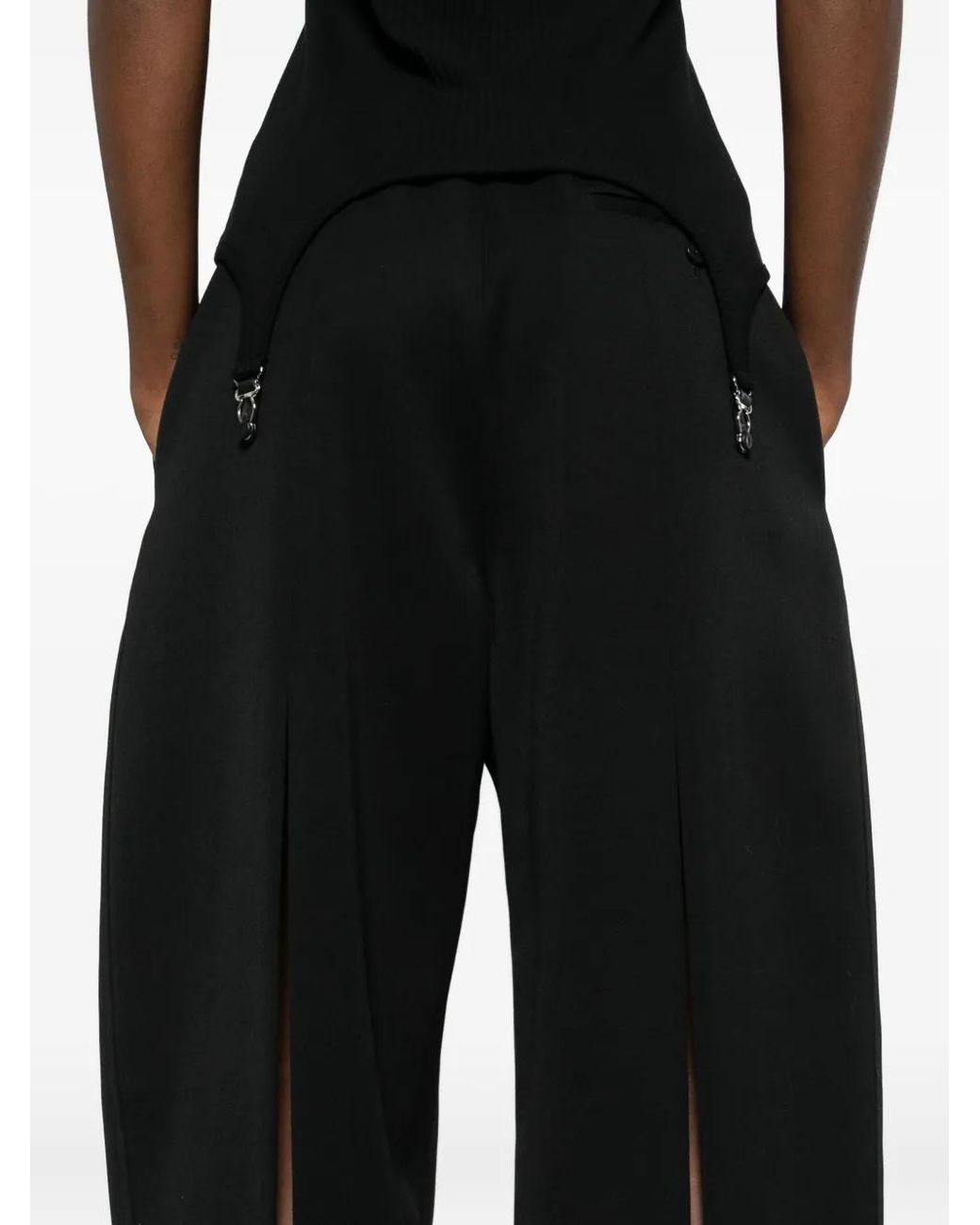 Givenchy Black Slashed Double Pleat Pants