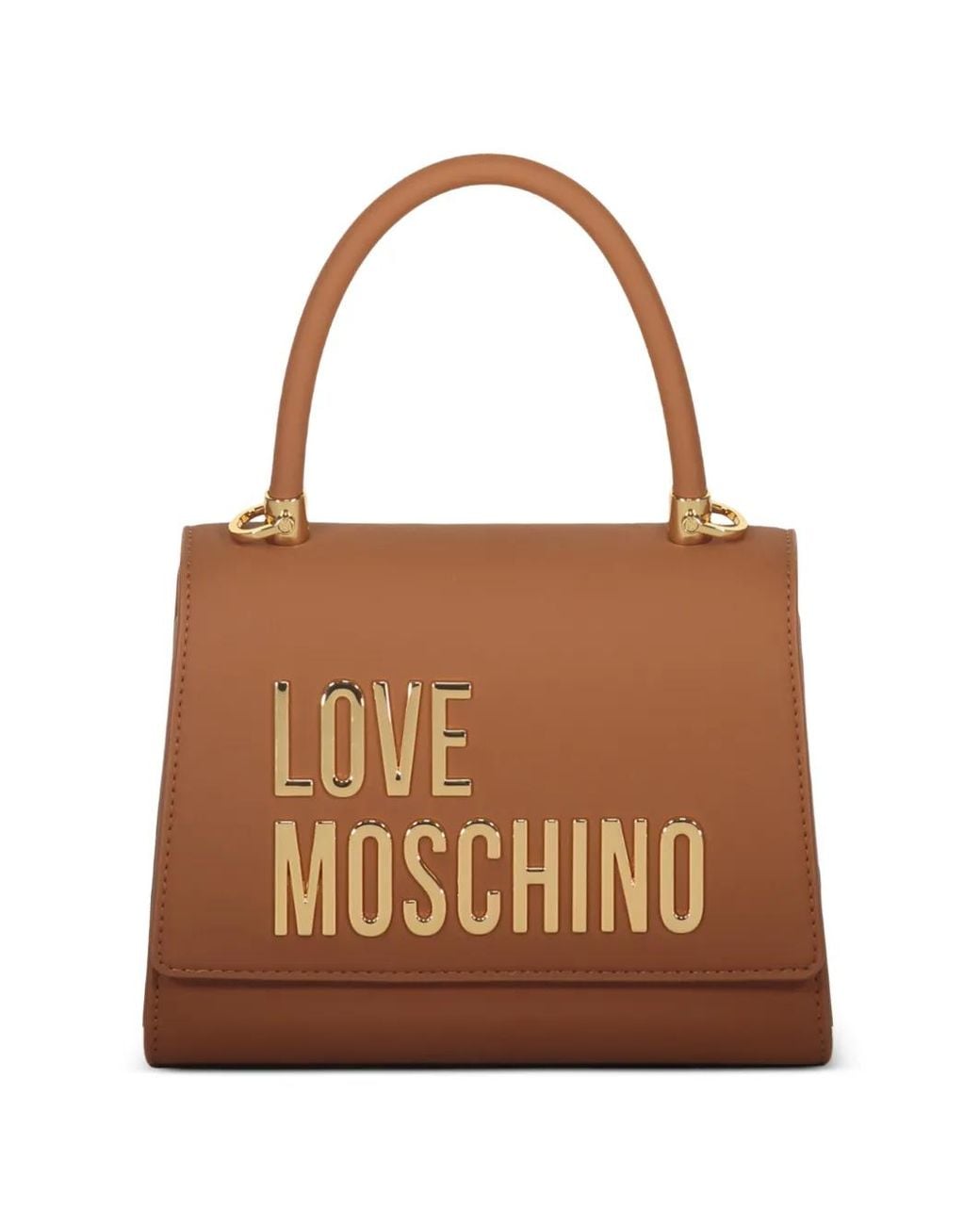 Love Moschino Brown Golden Logo Tote Bag