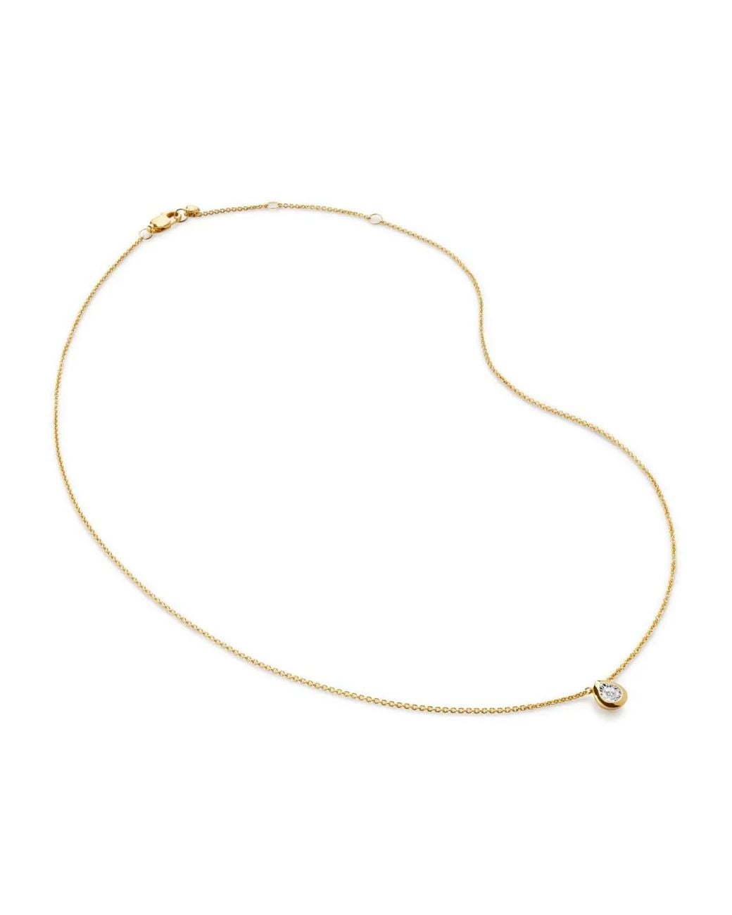 Monica Vinader White Diamond Pear Adjustable-Chain Necklace