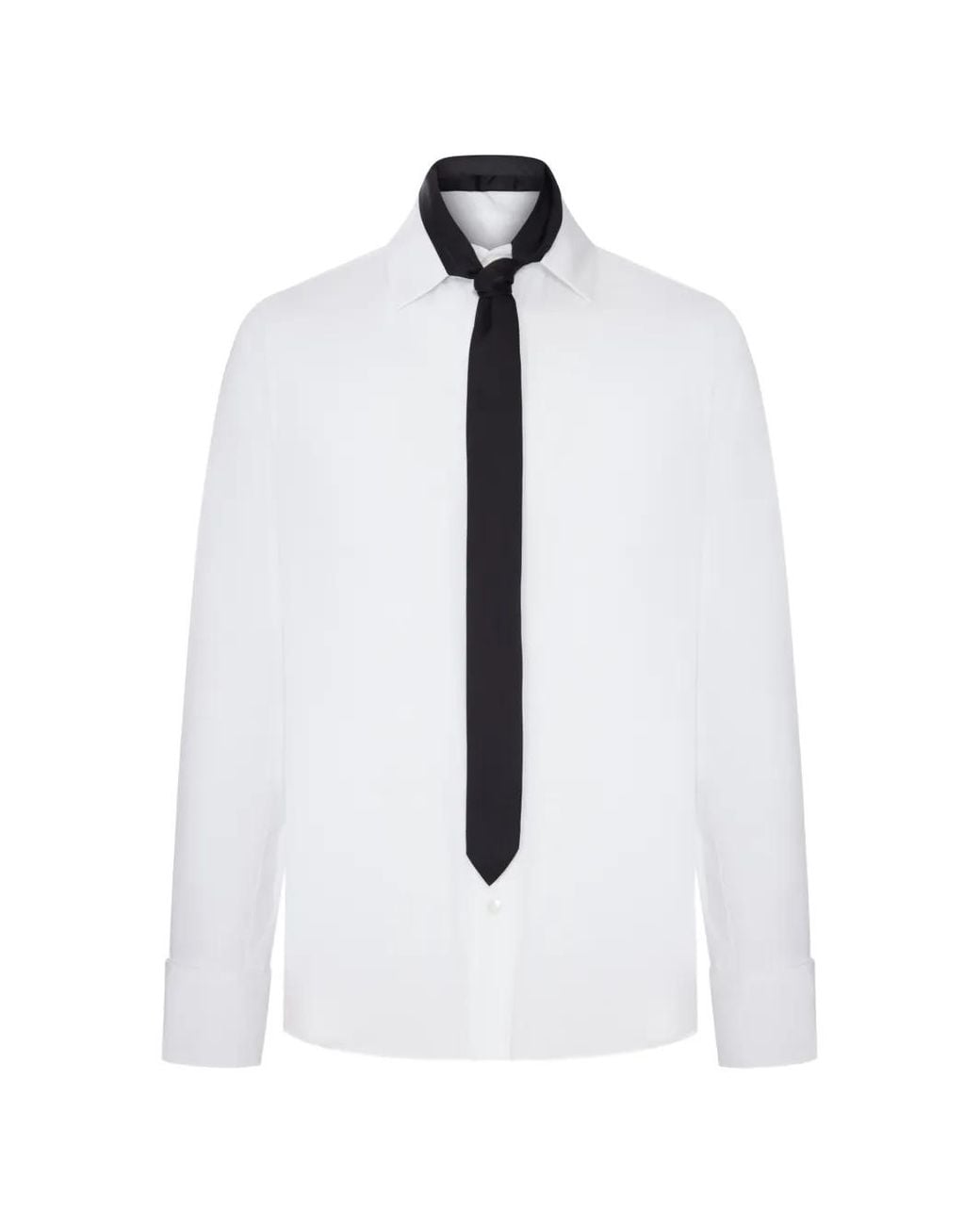 Sacai White Chemise À Détail De Cravate En Popeline for men