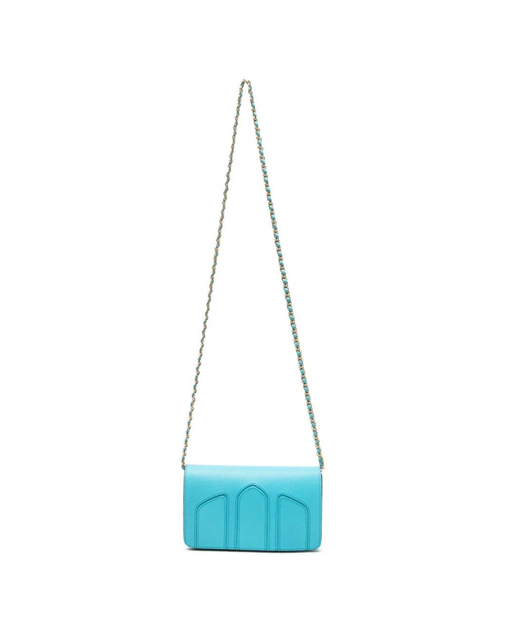Delage Blue Sac À Bandoulière En Cuir Grainé