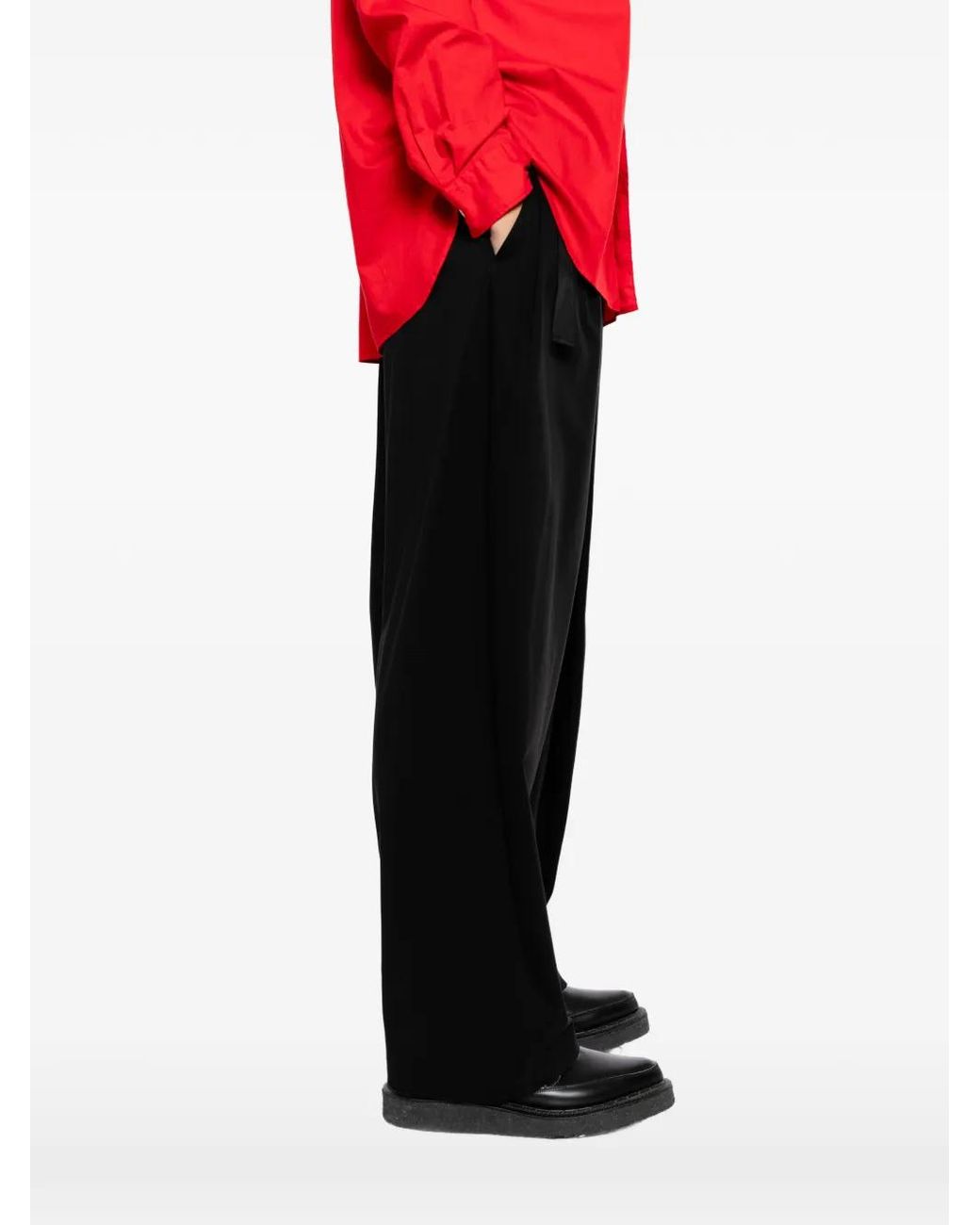 CROQUIS Black Tapered Drawstring Trousers for men