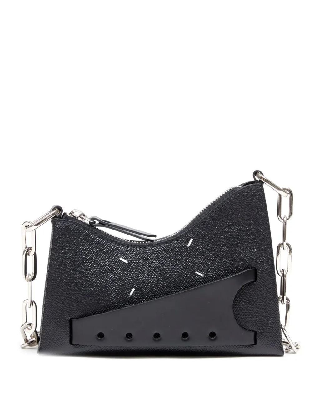 Maison Margiela Blue Micro Snatched Leather Shoulder Bag