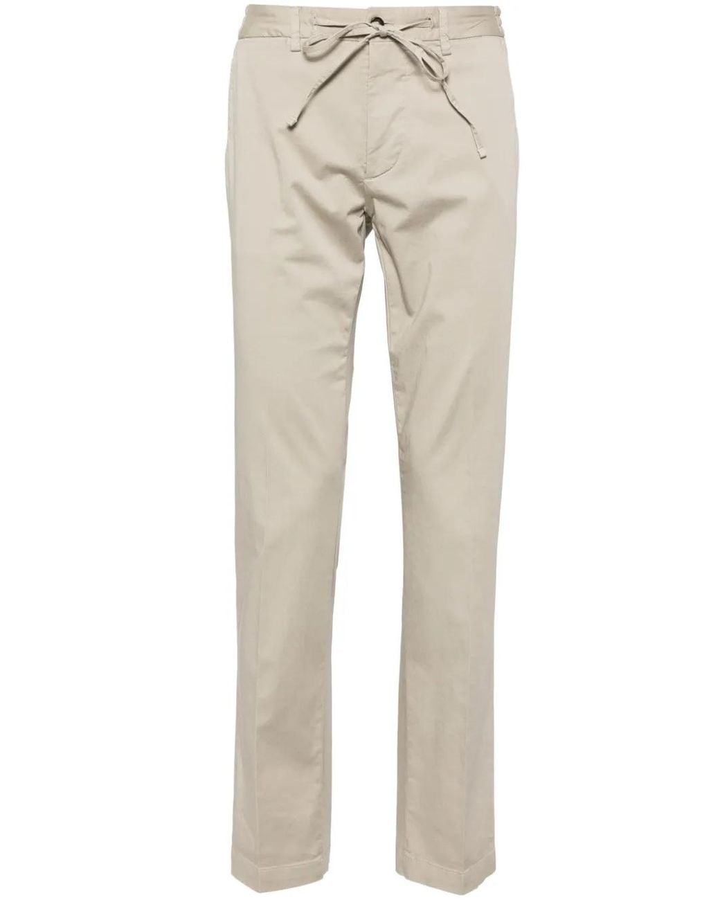 Corneliani Natural Drawstring Straight-Leg Trousers for men