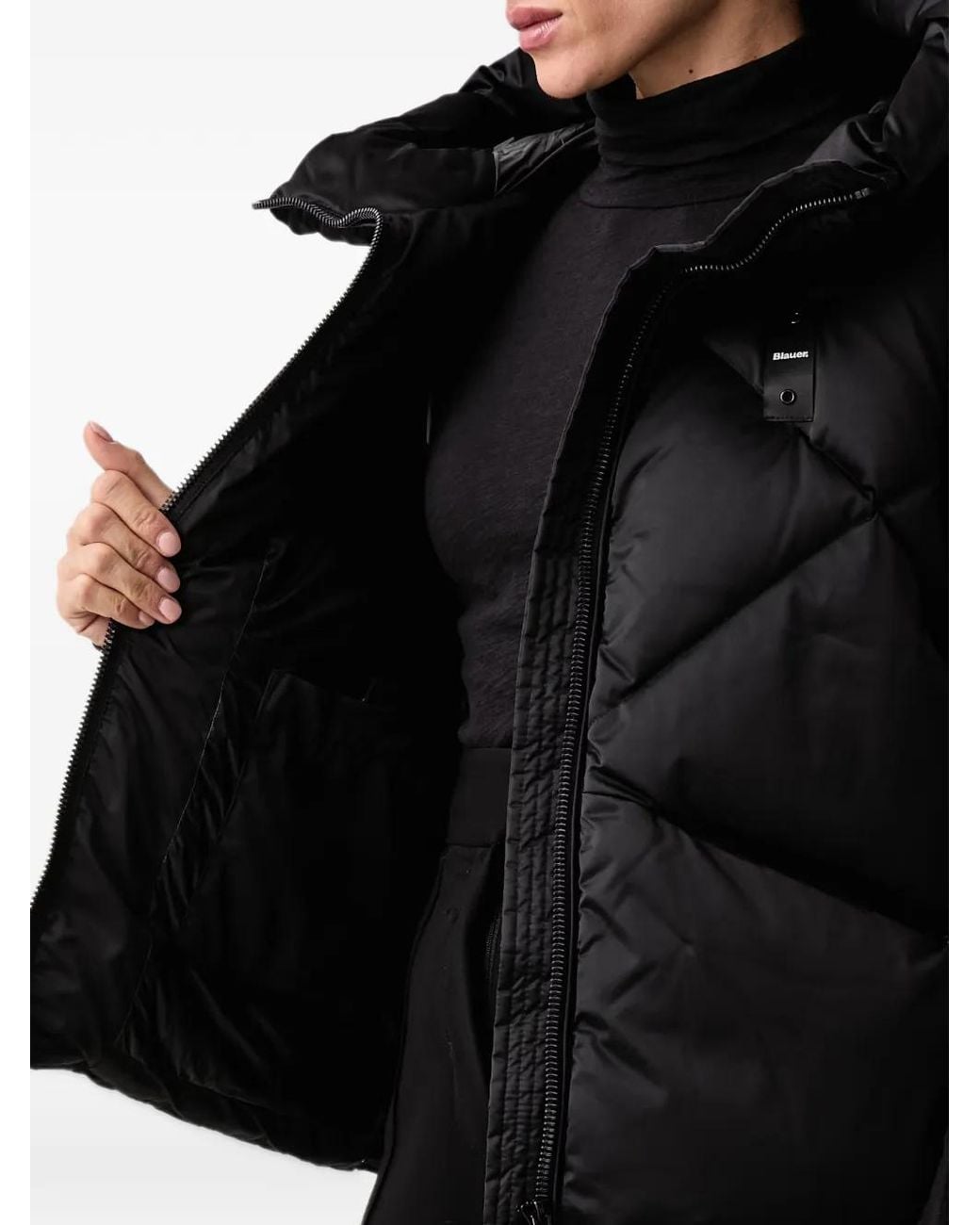 Blauer Black Quilted Hooded Gilet