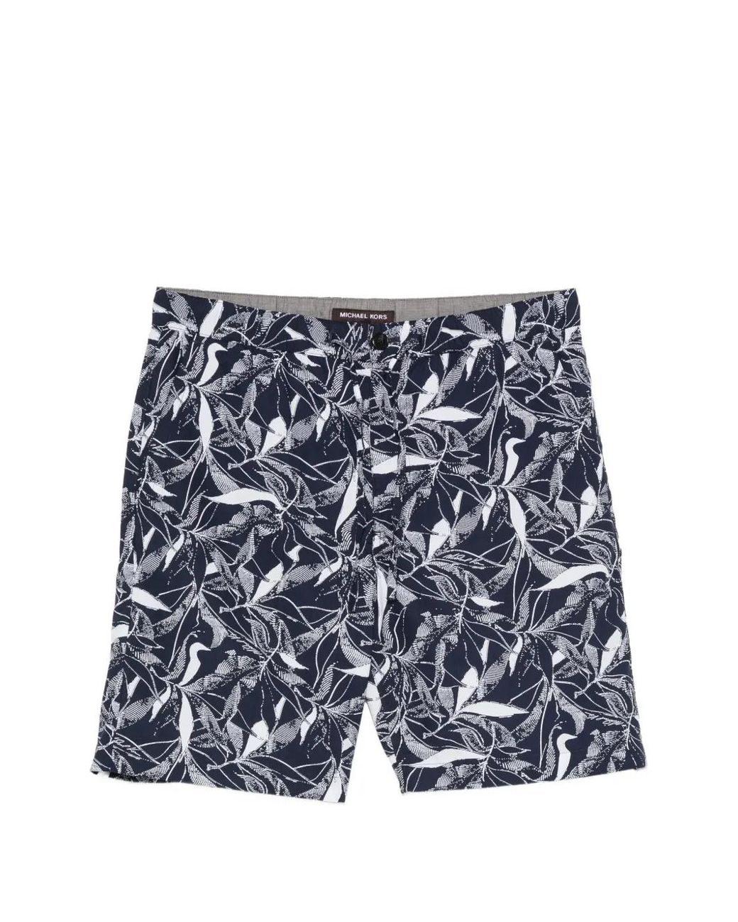 Michael Kors Blue Leaf-Print Drawstring Shorts for men