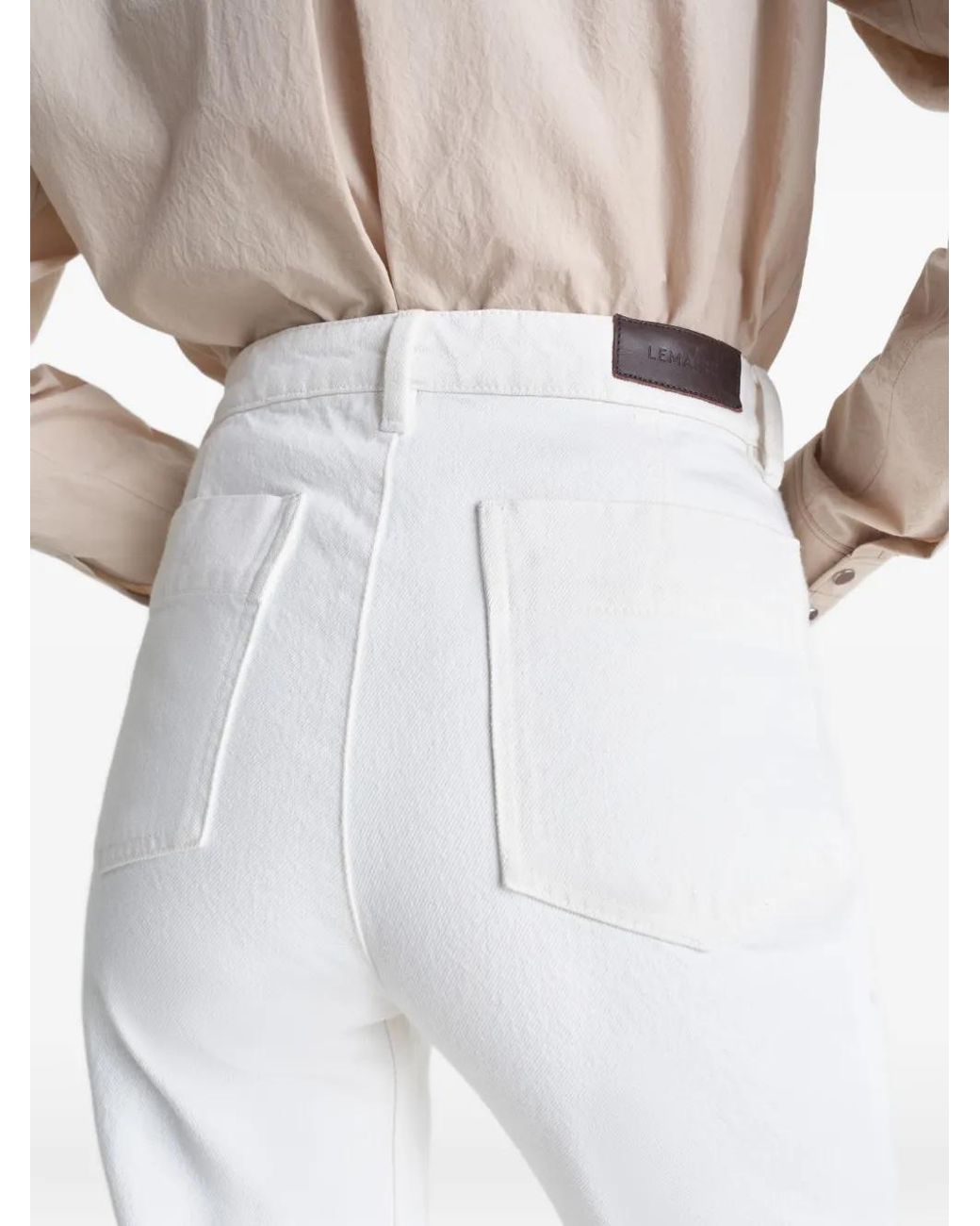 Lemaire White Five Pockets Twisted Jeans