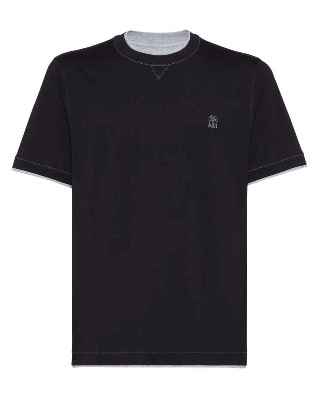 Brunello Cucinelli Black T-Shirts And Polos for men