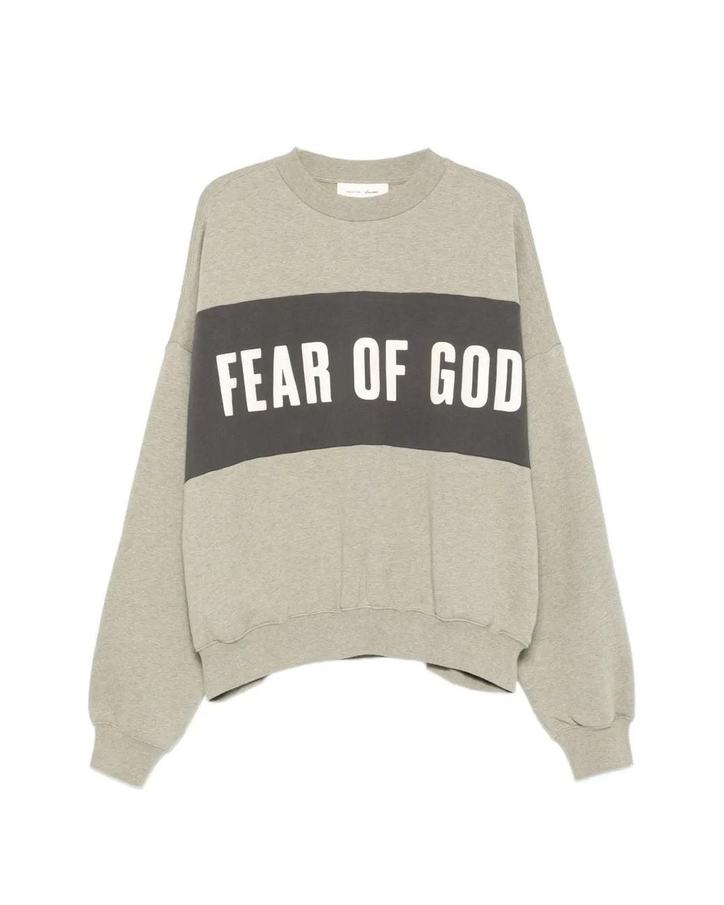 Fear Of God White Cropped Relaxed Panelled Sweatshirt for men