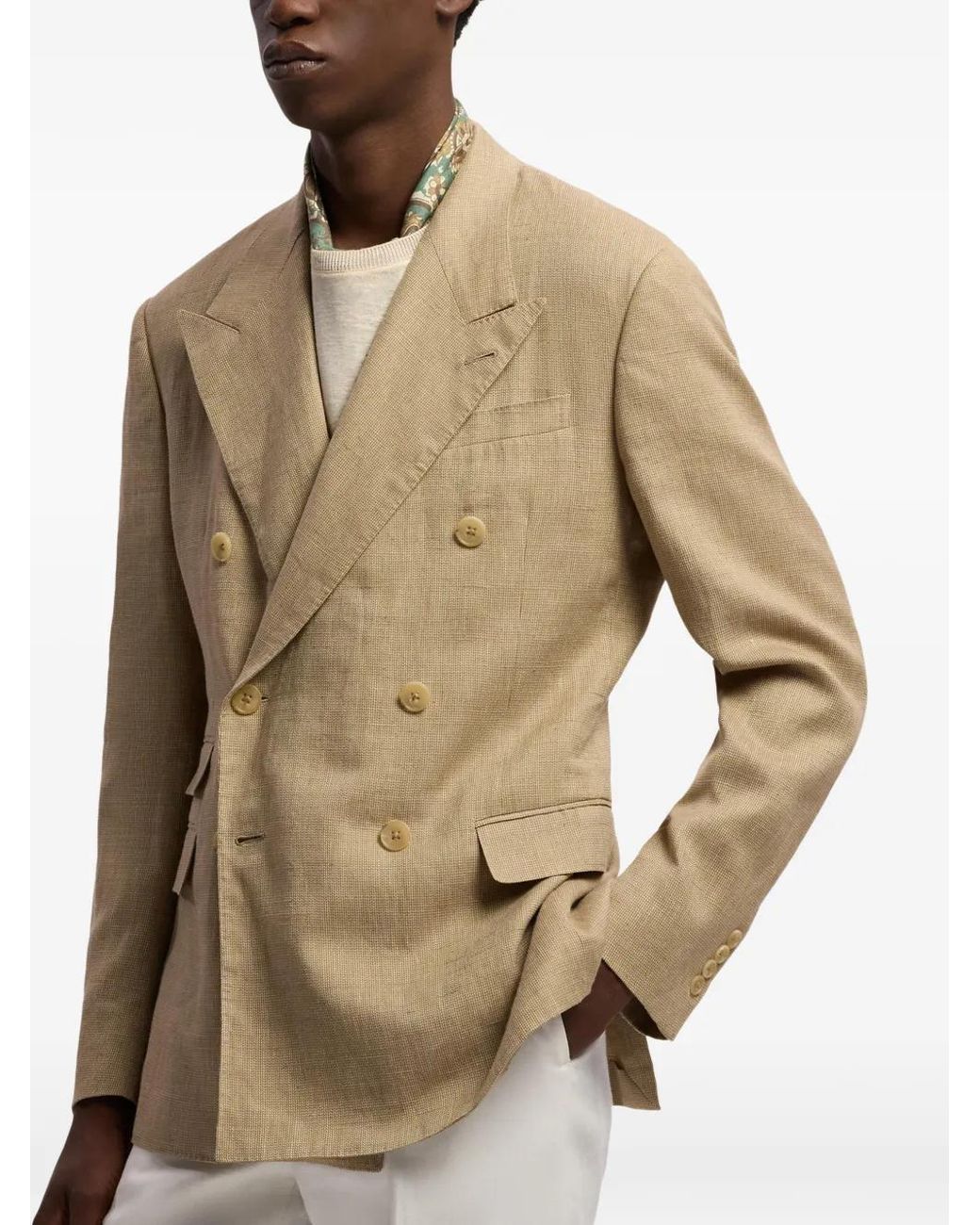 Ralph Lauren Natural Blazer À Boutonnière Croisée for men