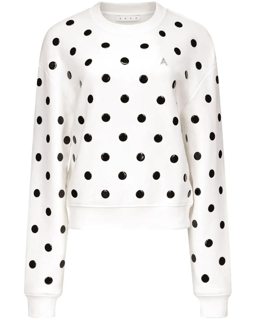 Area White Polka-Dot Cotton Sweatshirt