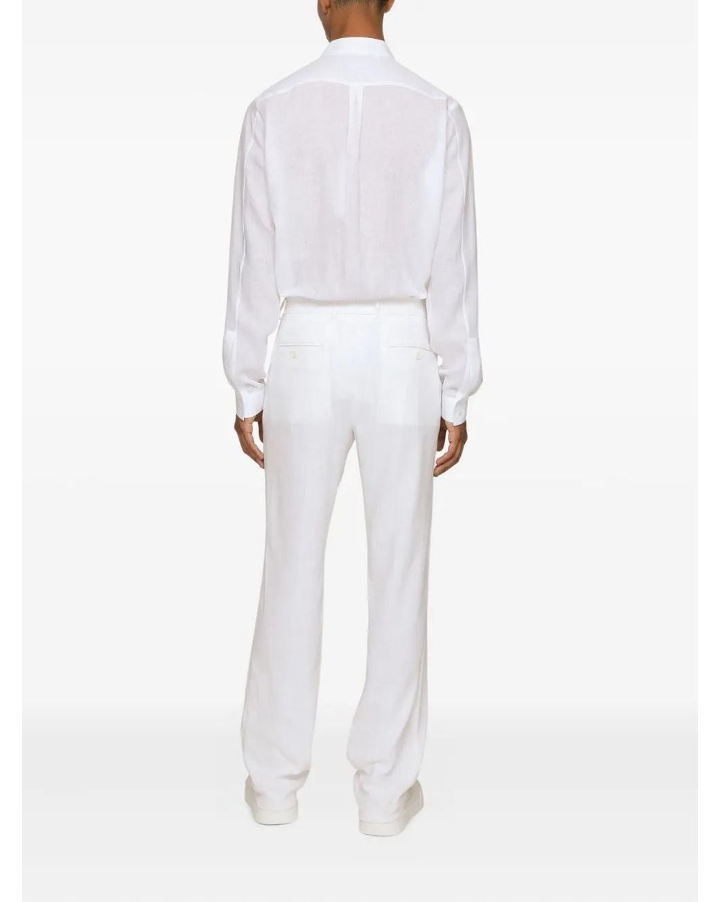 Dolce & Gabbana White Linen Shirt for men