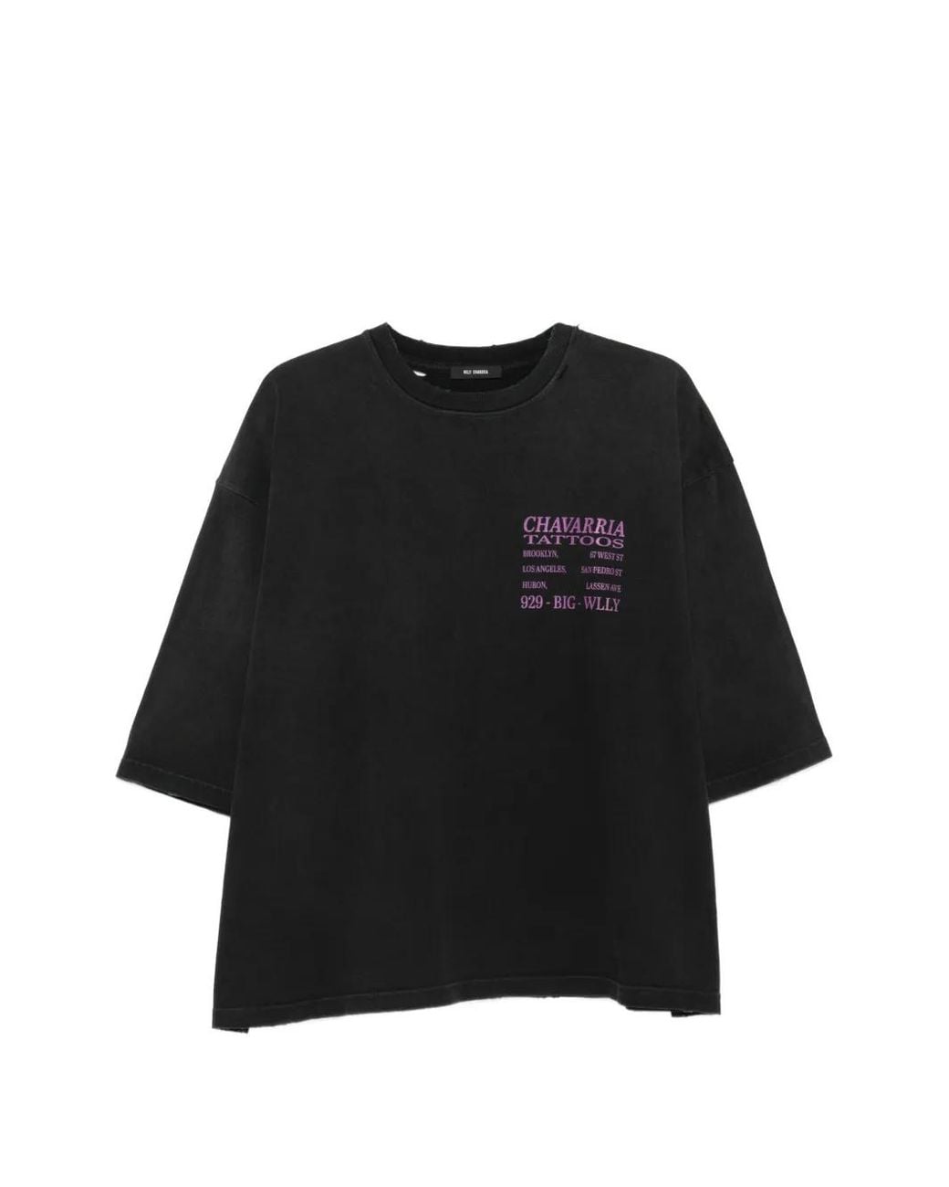 Willy Chavarria Black Graphic T-Shirt for men