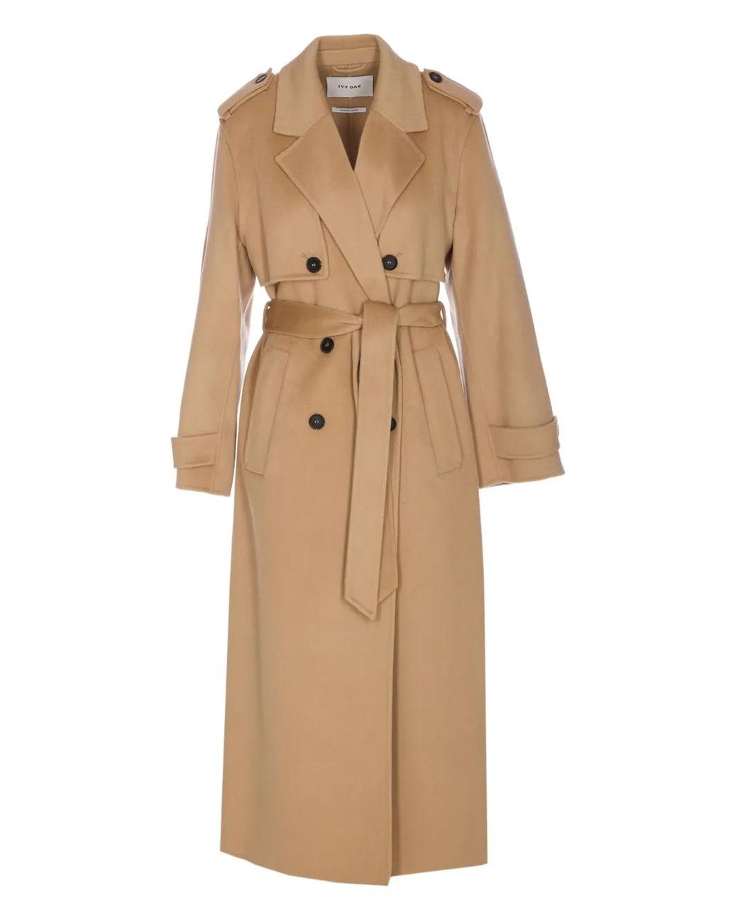 Abrigo Colette Ann con doble botonadura IVY OAK de color Neutro