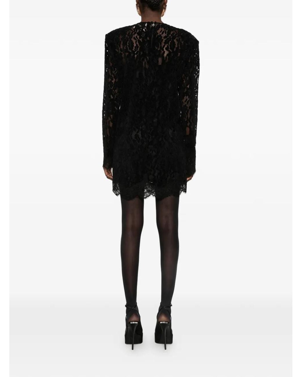 Aniye By Black Lace-Overlay Belted Mini Dress