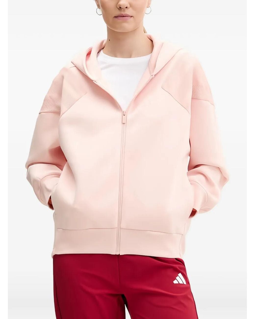 Adidas Pink Future Icons Three Stripes Hoodie