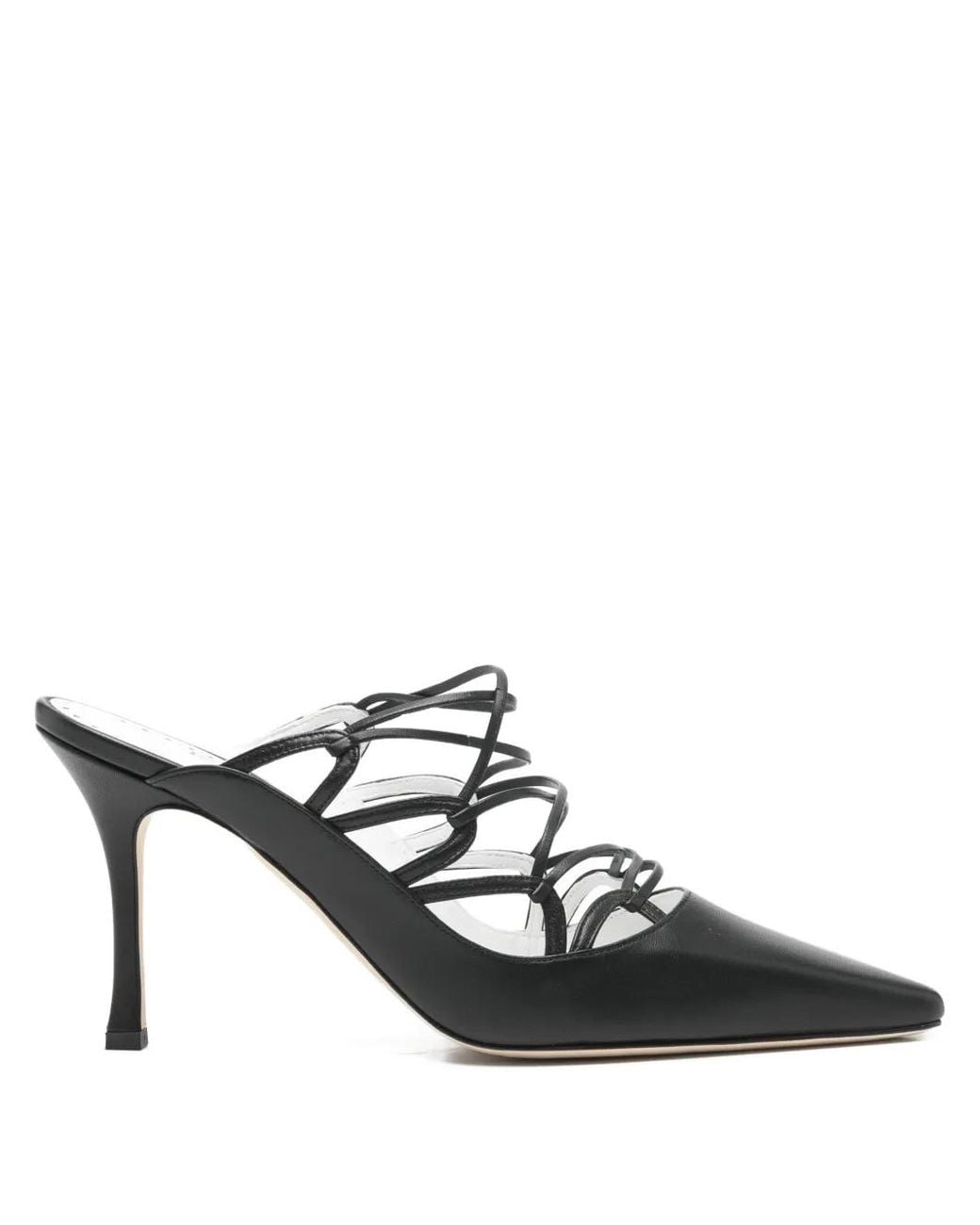 Manolo Blahnik White Netas Mules