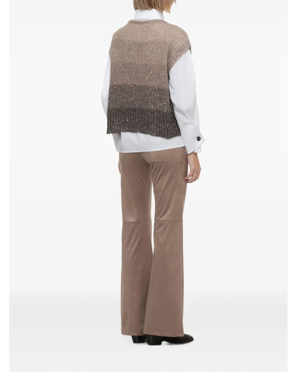 D.exterior Gray Sequin-Embellished Vest
