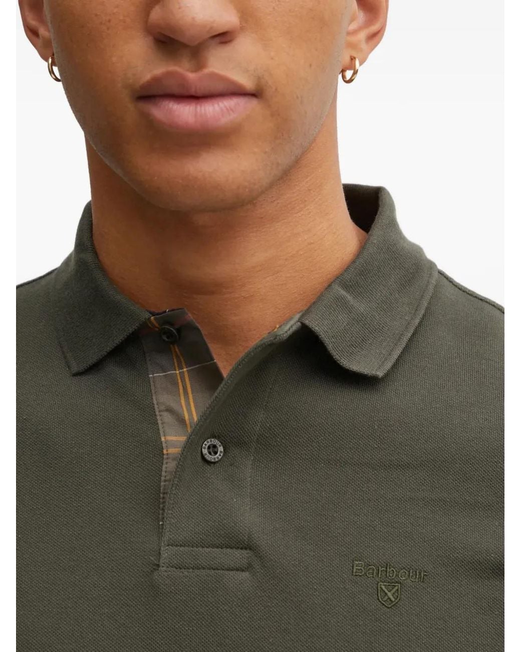 Barbour Gray Long-Sleeved Polo Shirt for men