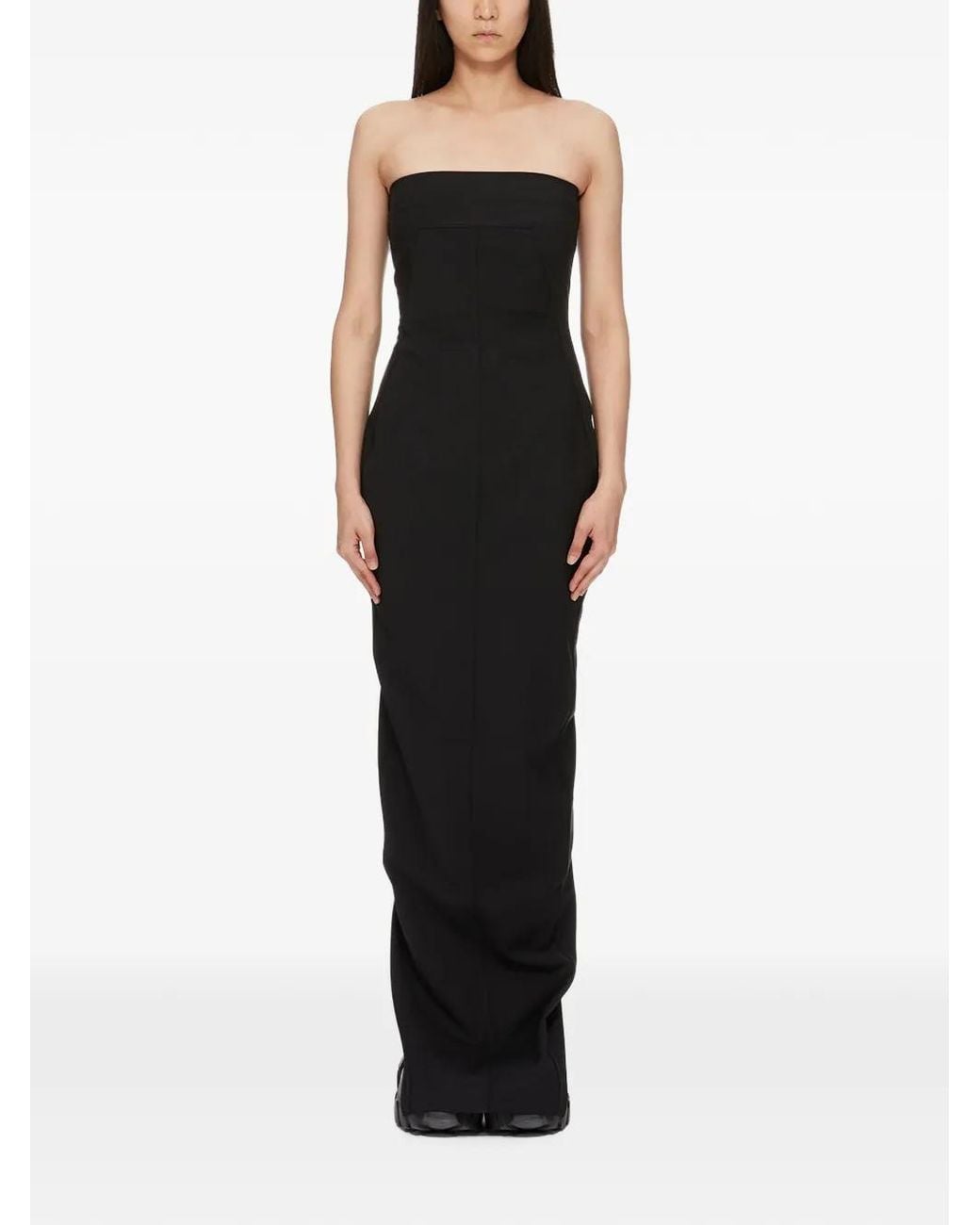 Rick Owens Black Wool Sleeveless Dress