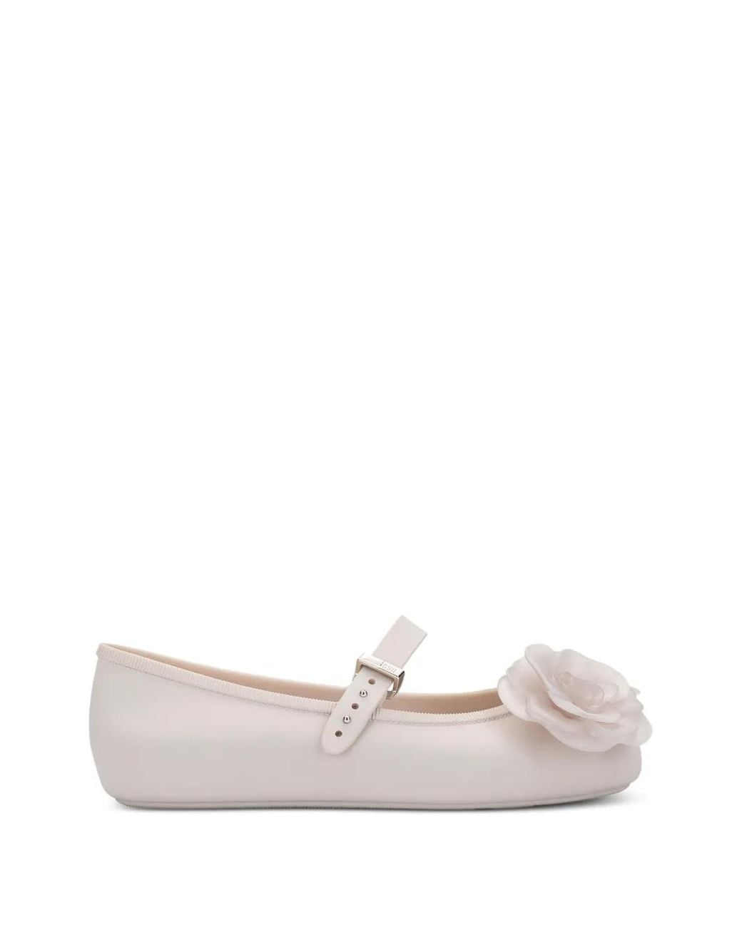 Melissa White Floral-Detail Ballet Flats