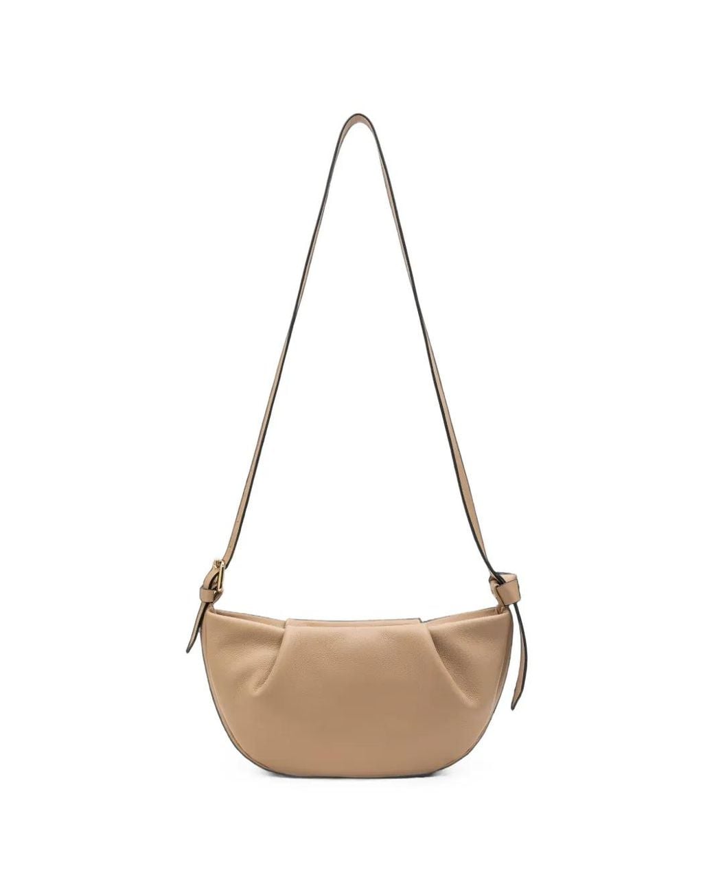 La Portegna White Claudia Croissant Shoulder Bag