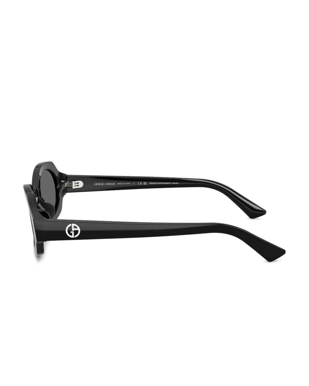 Giorgio Armani Black Oval-Frame Sunglasses