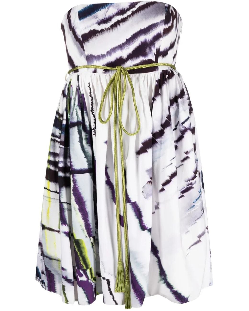 Gemy Maalouf White Off-Shoulder Flared Mini Dress