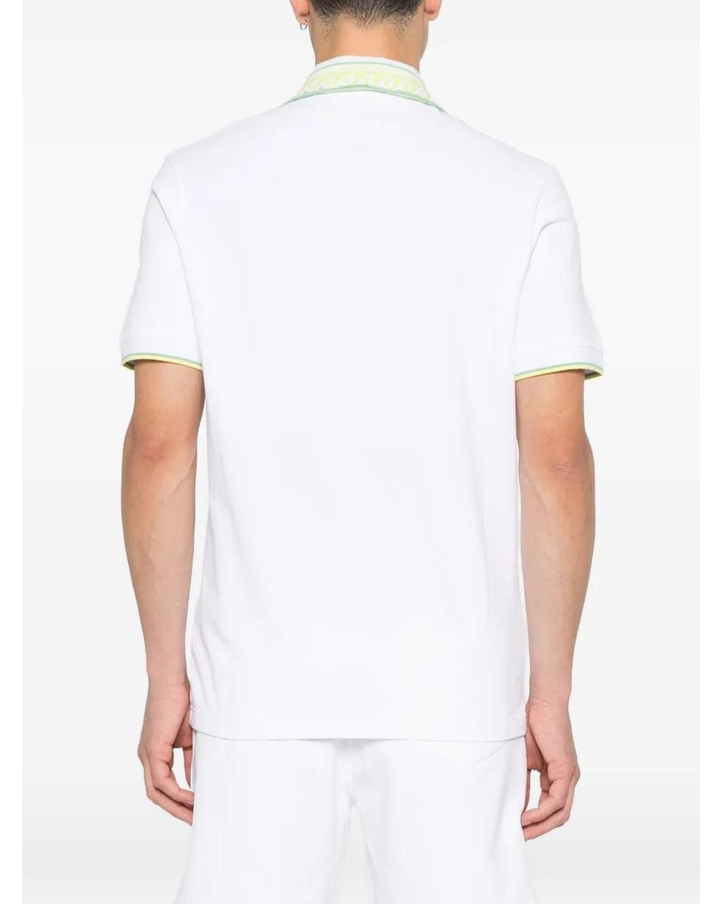 Casablanca White Textured Pique Polo For for men