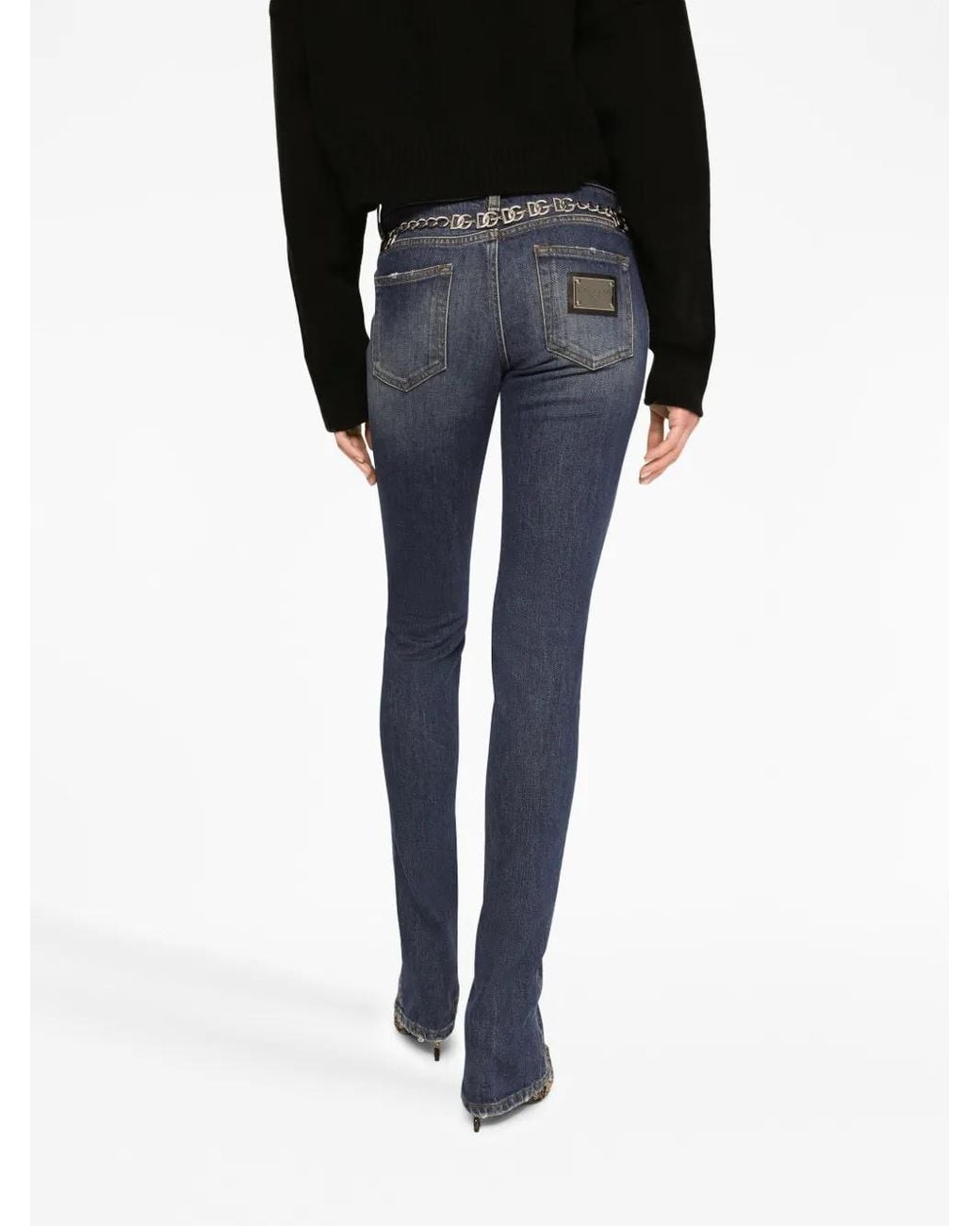 Dolce & Gabbana Blue Mid-Rise Slim-Fit Jeans